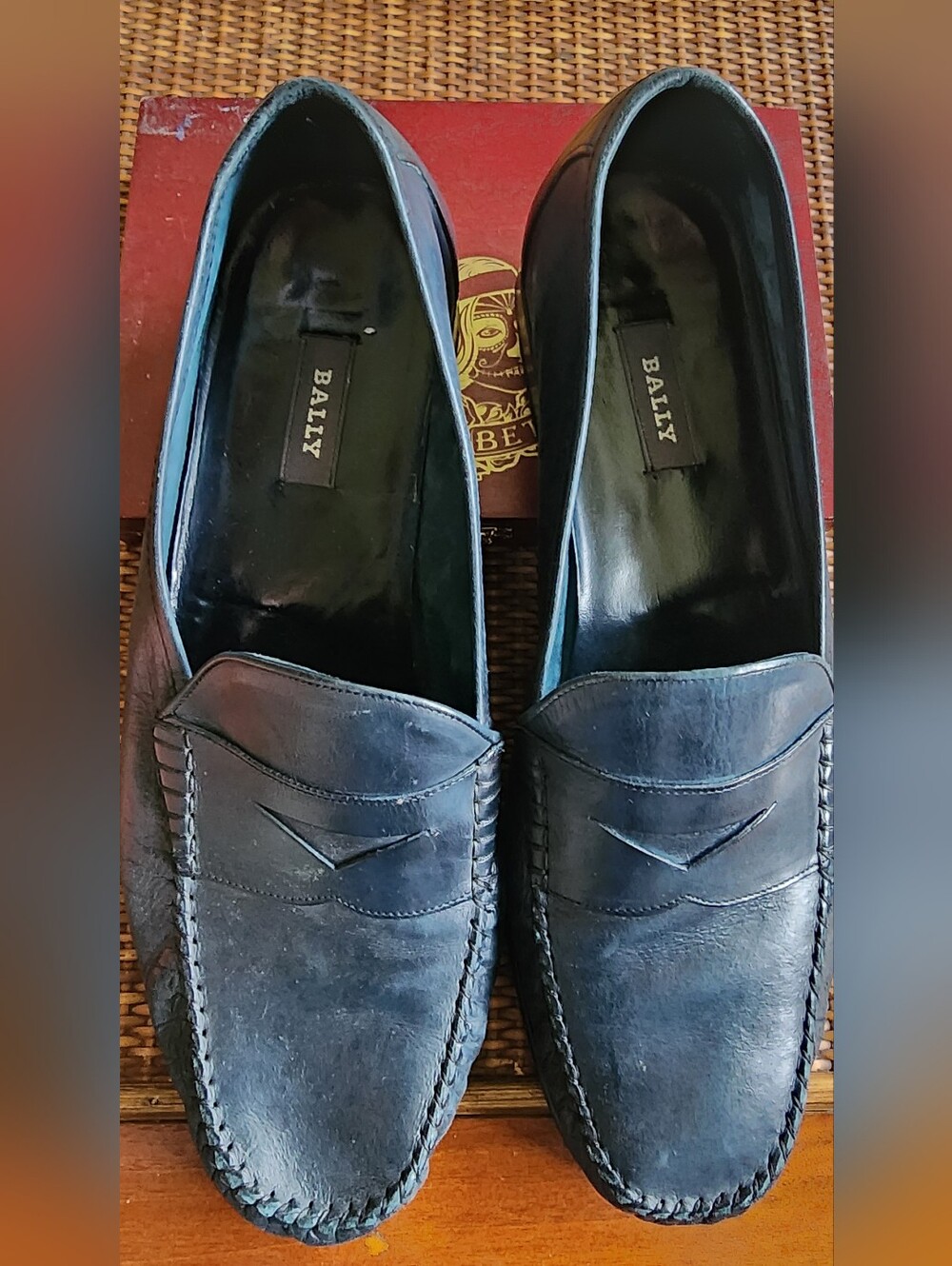 Bally Men's Navy Italian Leather Loafers